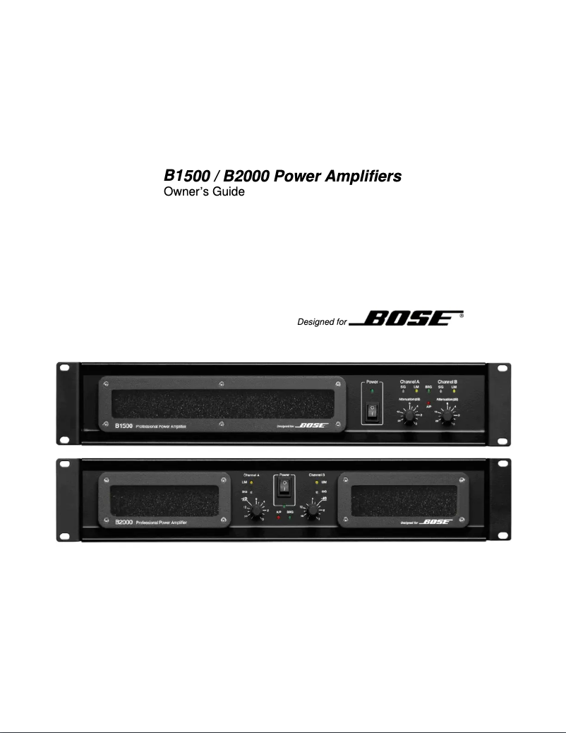 Page n°1 - Manuel utilisateur Bose B1500