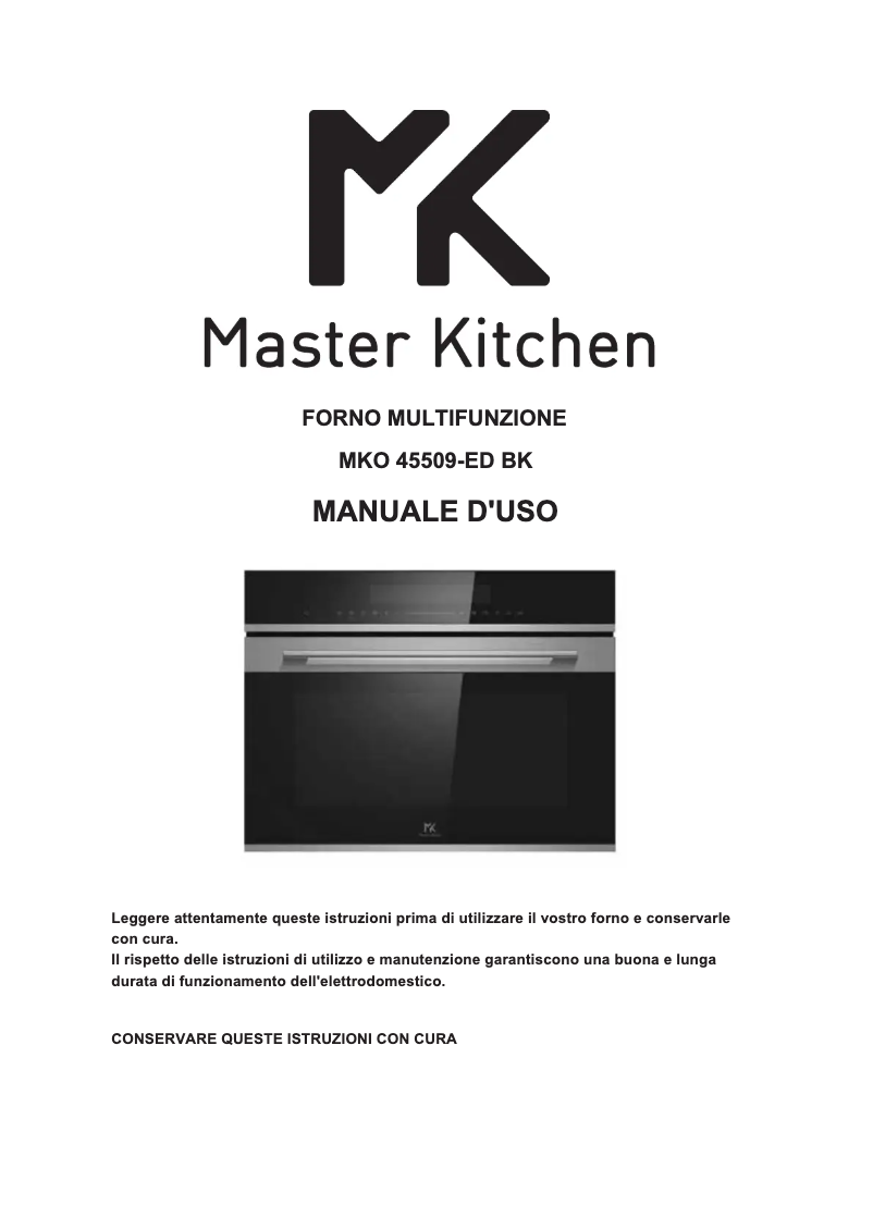 Page n°1 - Manuel utilisateur Master Kitchen MKO 45509-ED BK