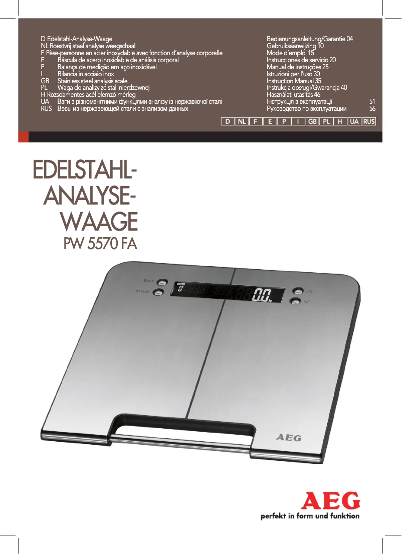 Página 1 del manual Manual de usuario AEG PW 5570 FA