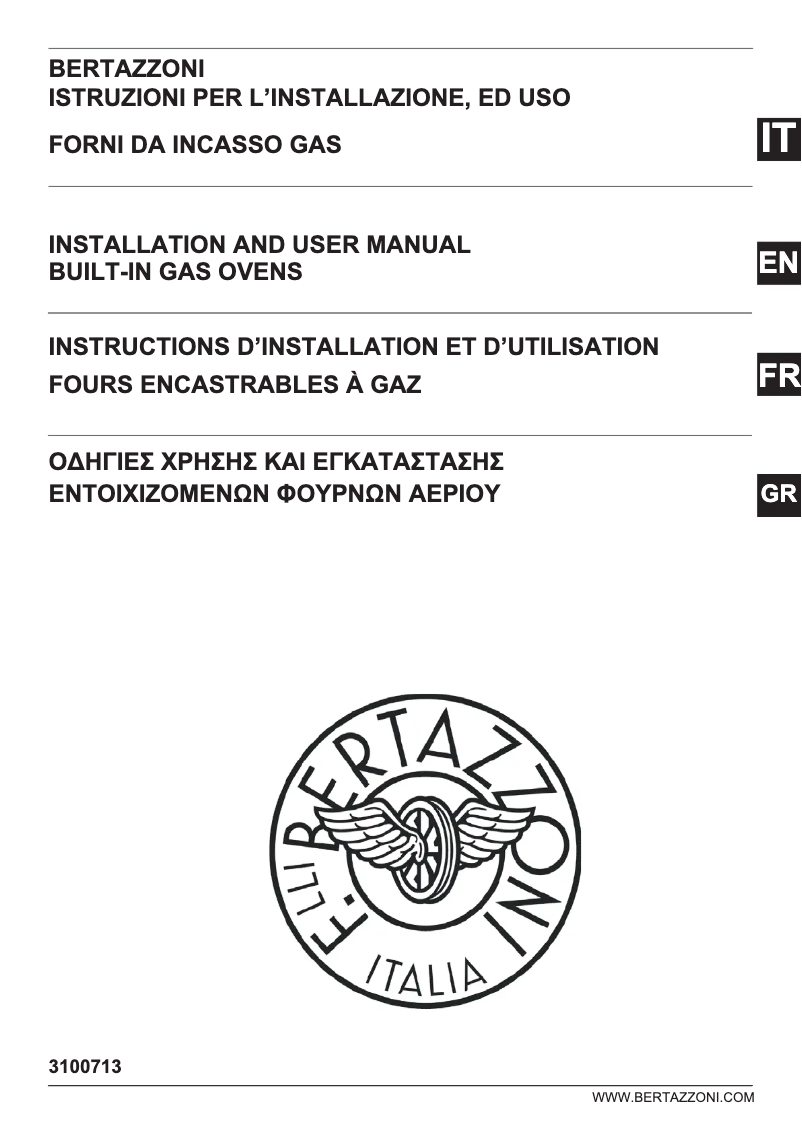 Page 1 de la notice Guide d'installation Bertazzoni F605PROGKX