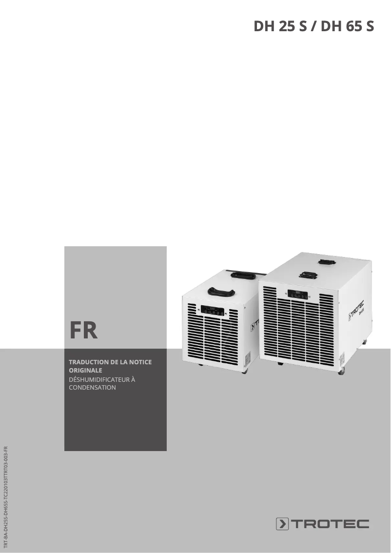 Page n°1 - Manuel utilisateur Trotec DH 65 S