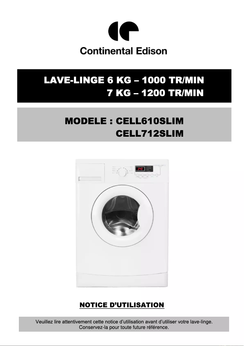 Image de la première page du manuel de l'appareil CELL712SLIM