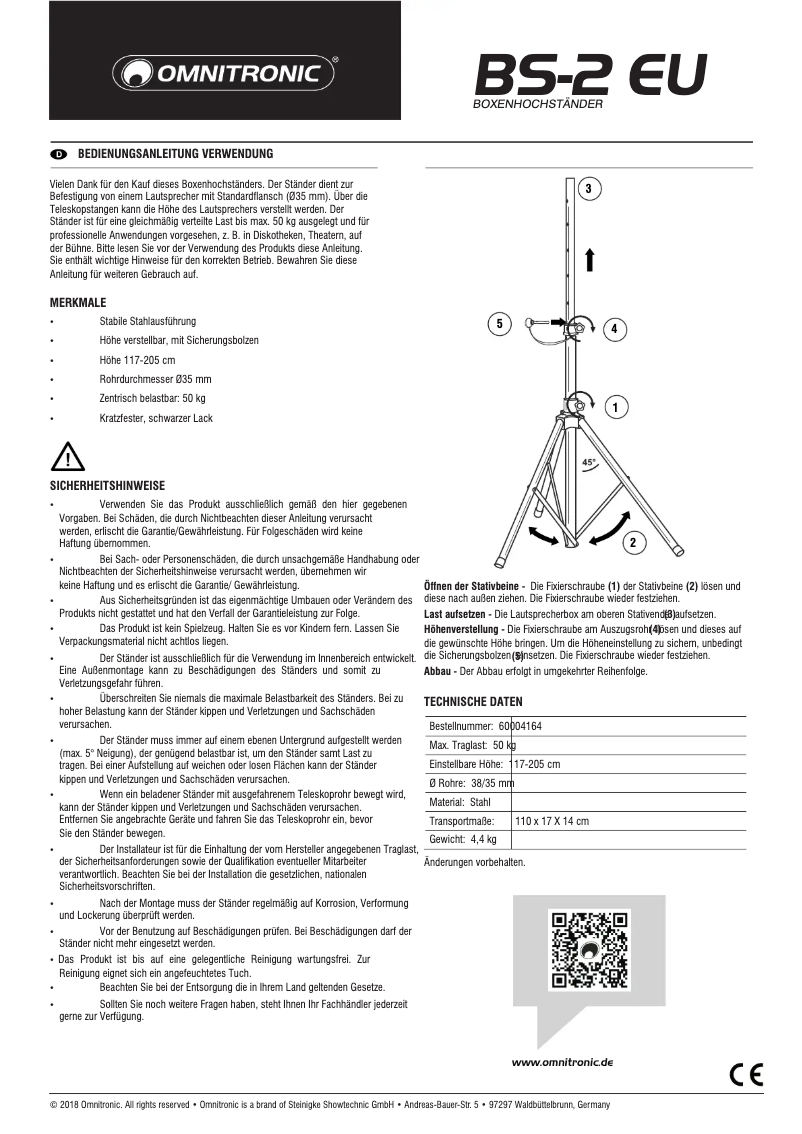 Image de la première page du manuel de l'appareil BS-2 EU
