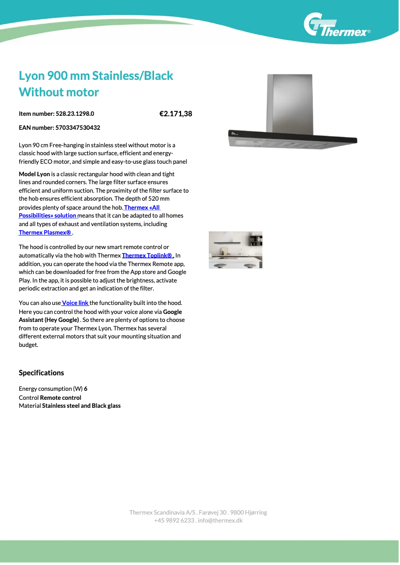 Page n°1 - Fiche technique Thermex Lyon FH