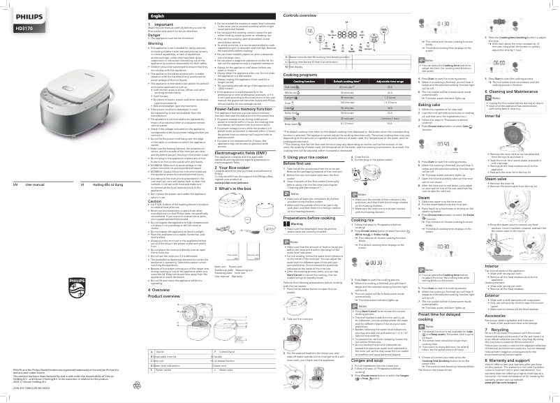 Page 1 de la notice Manuel utilisateur Philips HD3170