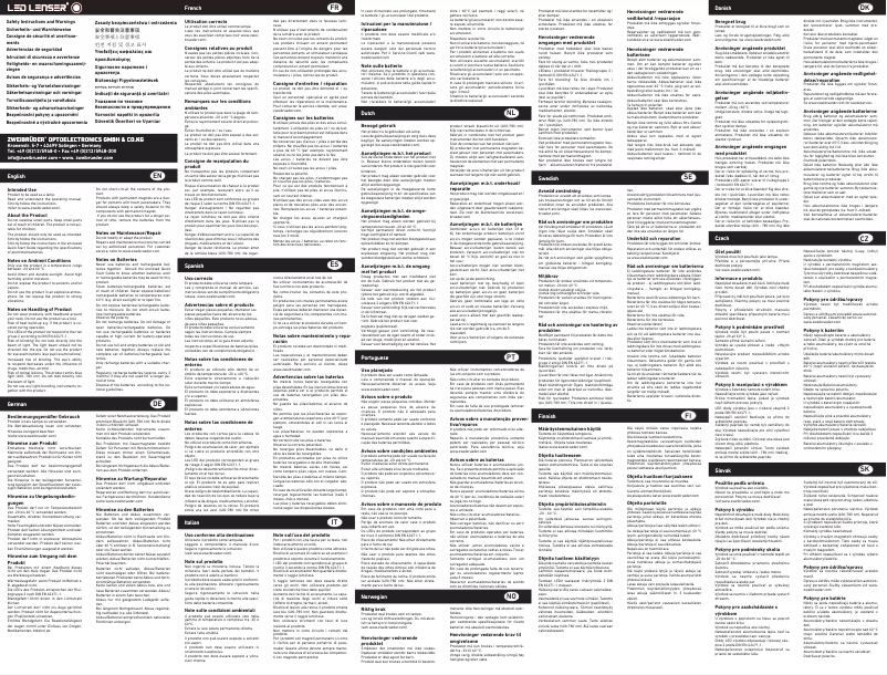 Page n°1 - Manuel utilisateur Ledlenser T7M