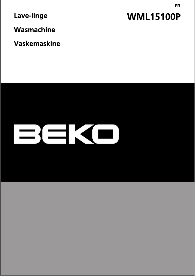 Page 1 de la notice Manuel utilisateur Beko WML 15100 P