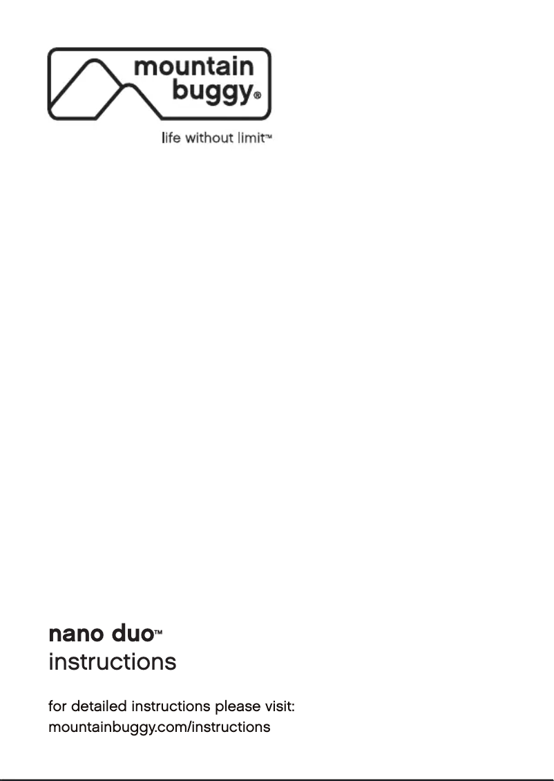 Page 1 de la notice Manuel utilisateur Mountain Buggy Nano Duo