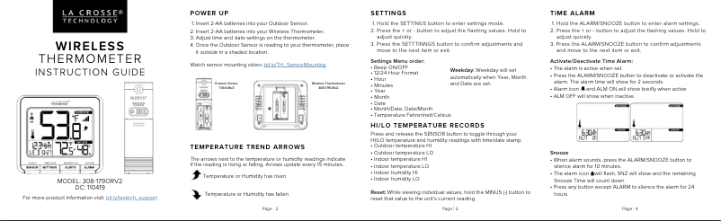 Image de la première page du manuel de l'appareil 308-179ORV2