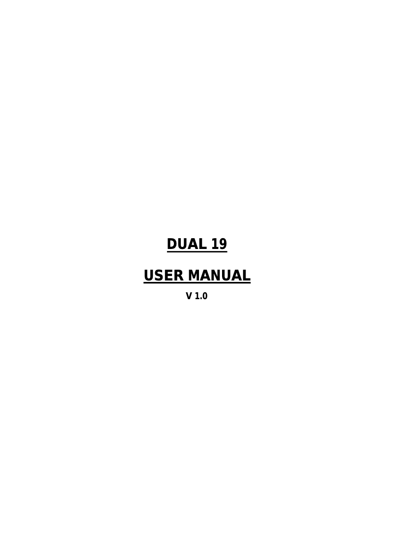 Image de la première page du manuel de l'appareil Dual 19