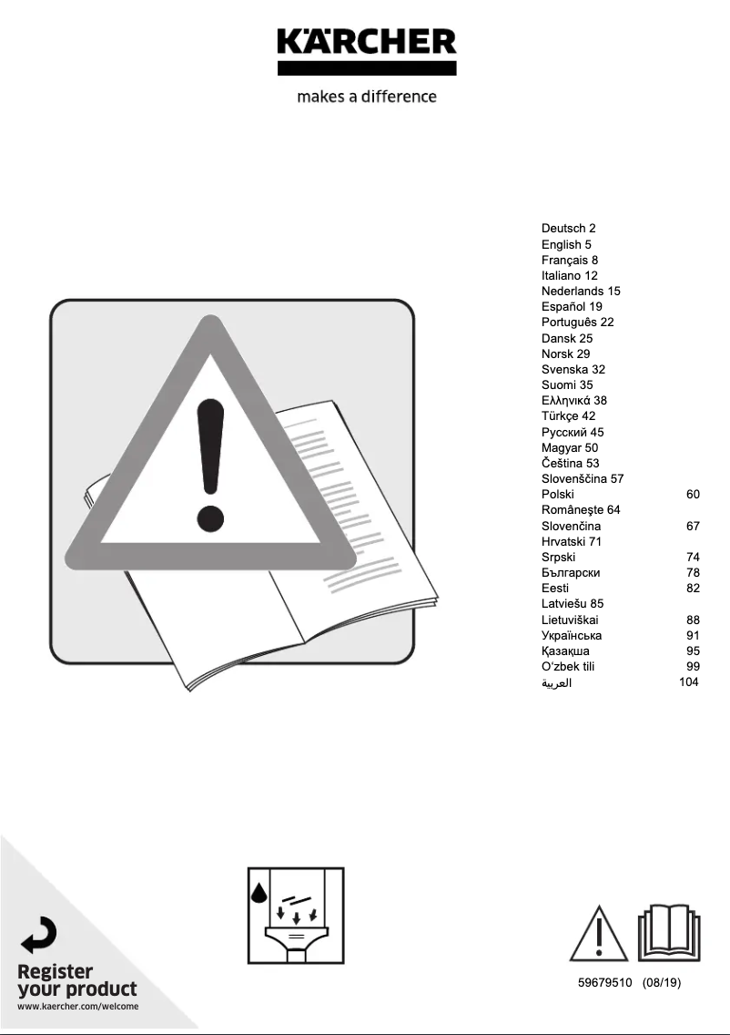 Page 1 de la notice Manuel utilisateur Kärcher WV 2
