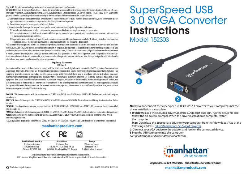 Image de la première page du manuel de l'appareil 152303