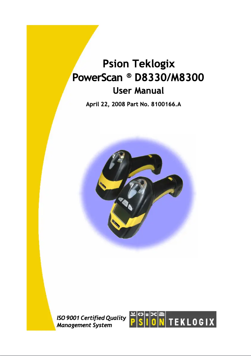 Page 1 de la notice Manuel utilisateur Zebra PowerScan M8300