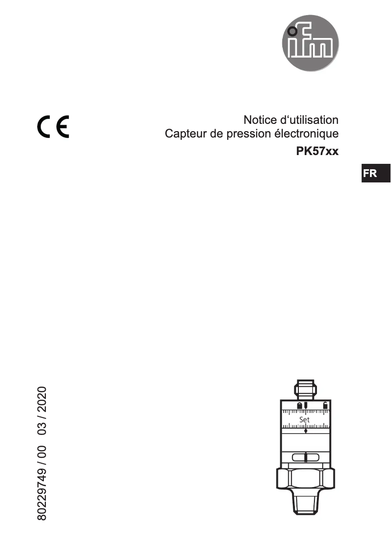 Page 1 de la notice Manuel utilisateur IFM PK5722
