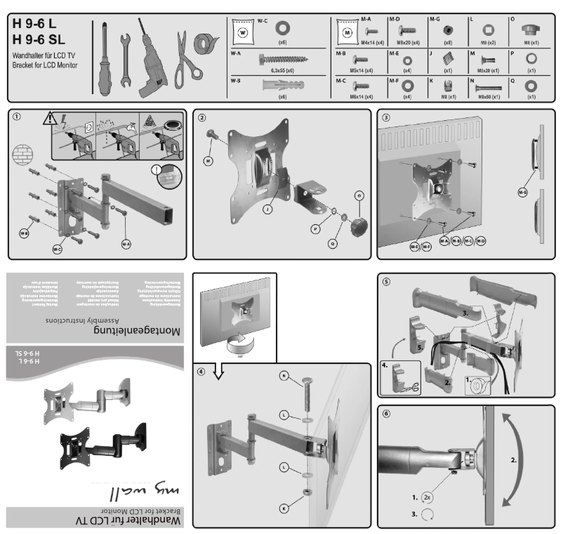 Page 1 de la notice Manuel utilisateur My Wall H 9-6 SL
