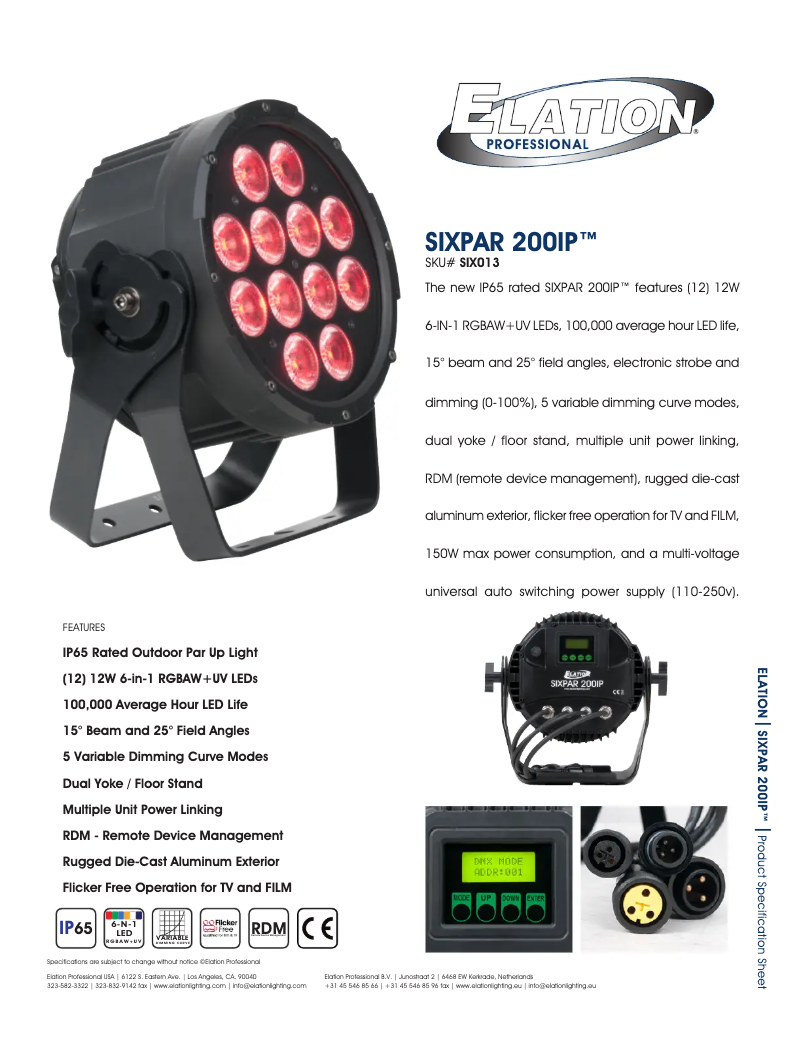 Image de la première page du manuel de l'appareil Sixpar 200IP