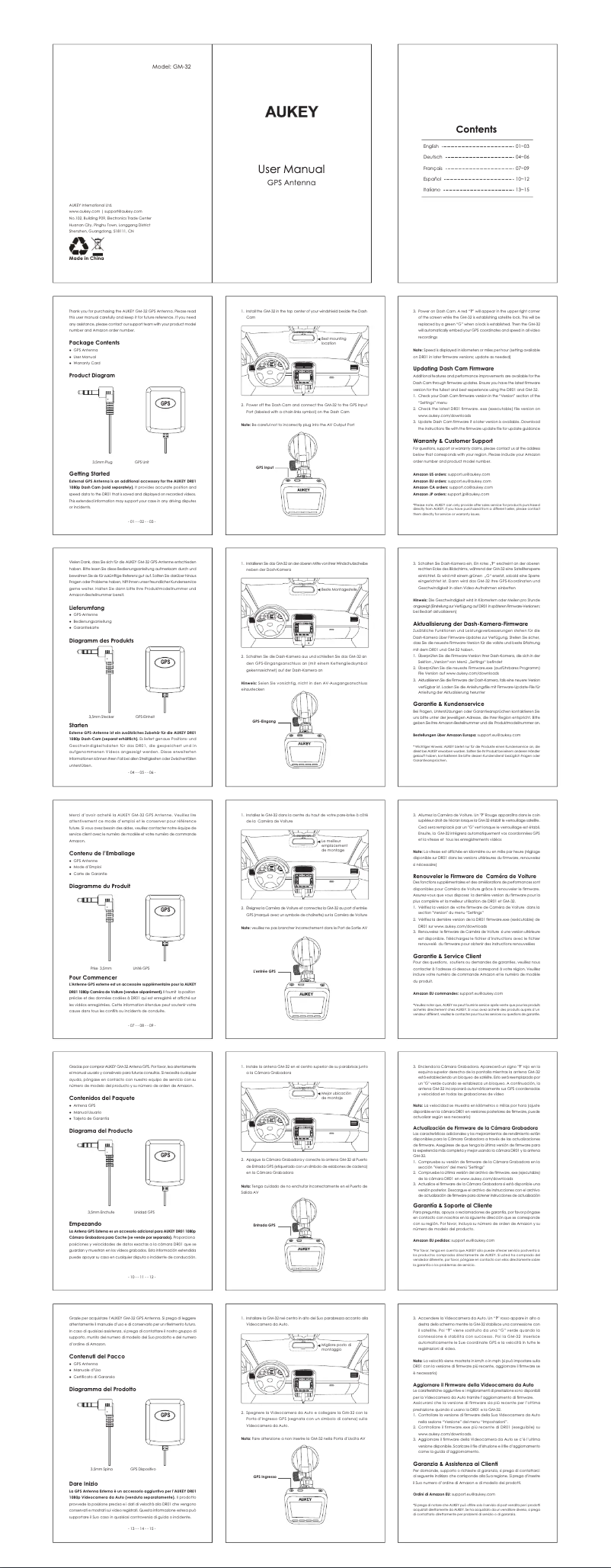 Imagen de la primera página del manual del dispositivo GM-32