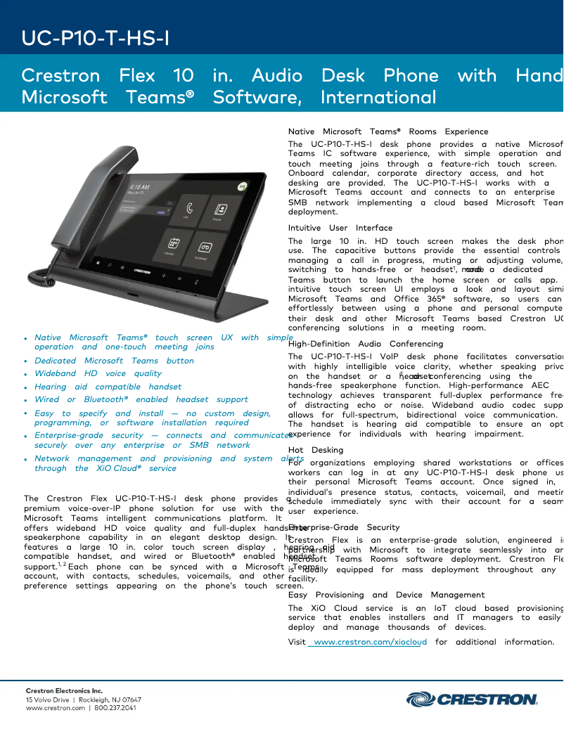 Image de la première page du manuel de l'appareil UC-P10-T-HS-I