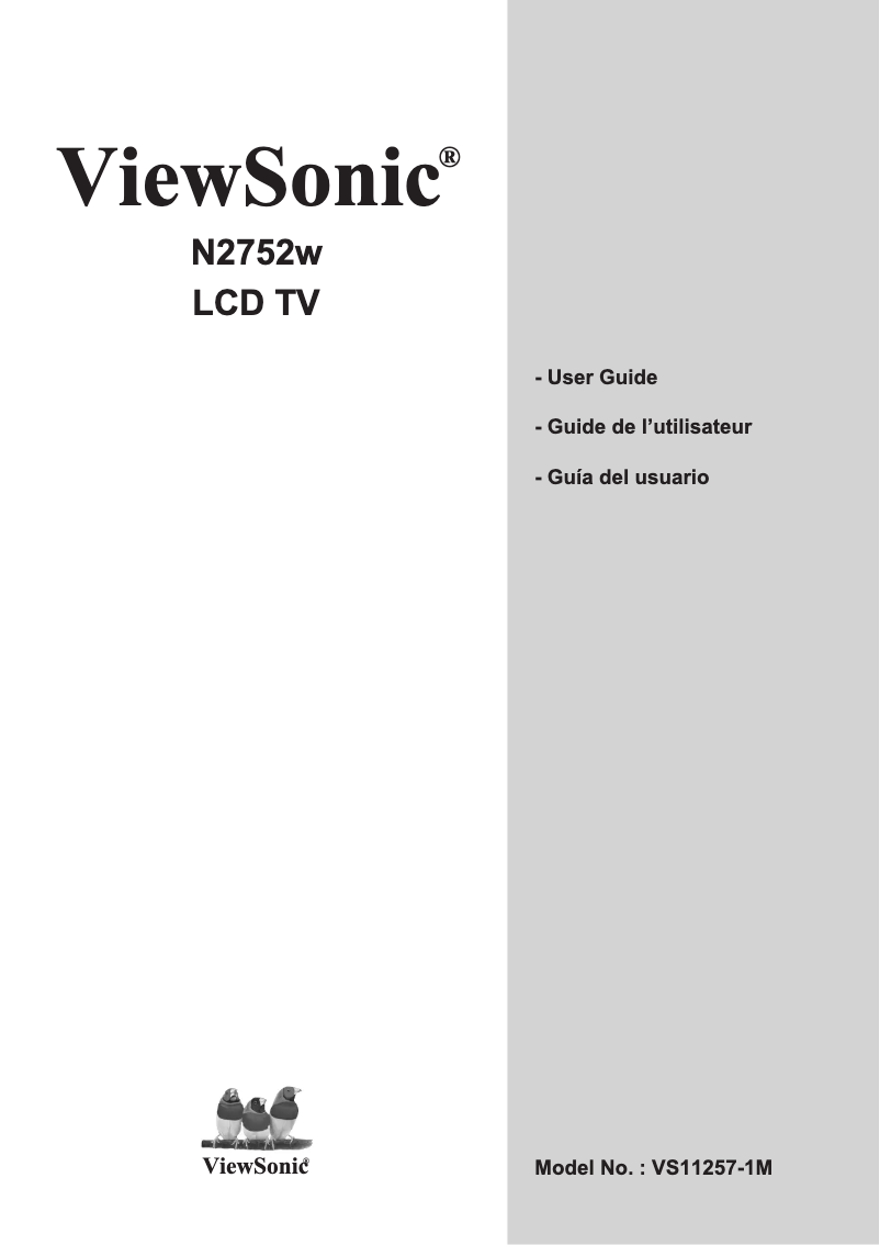 Page n°1 - Manuel utilisateur Viewsonic N2752w