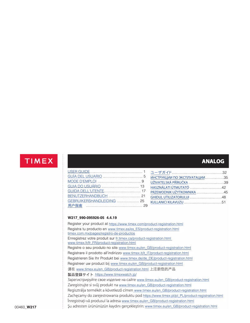 Page n°1 - Manuel utilisateur Timex Waterbury TW2R69400VQ