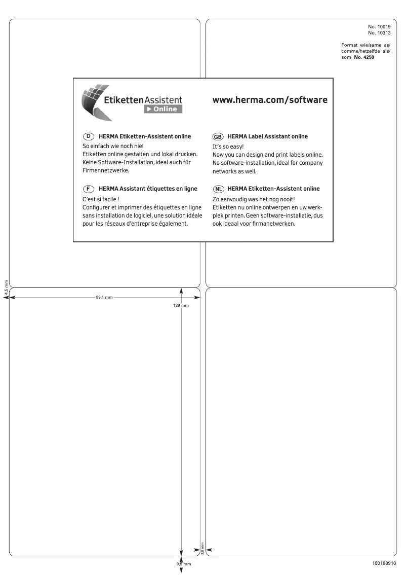Page n°1 - Manuel utilisateur Herma 10313