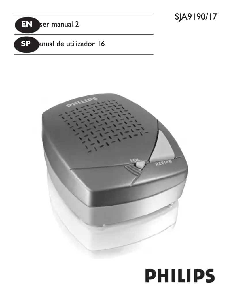 Página 1 del manual Manual de usuario Philips SJA9190