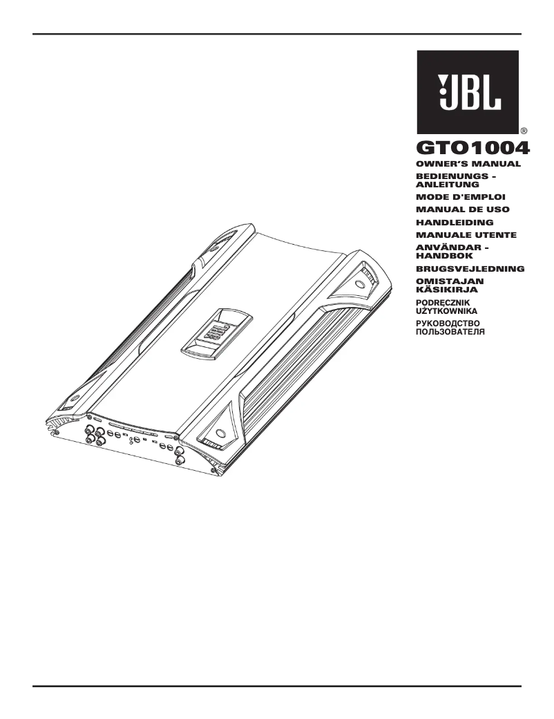 Page 1 de la notice Manuel utilisateur JBL GTO1004