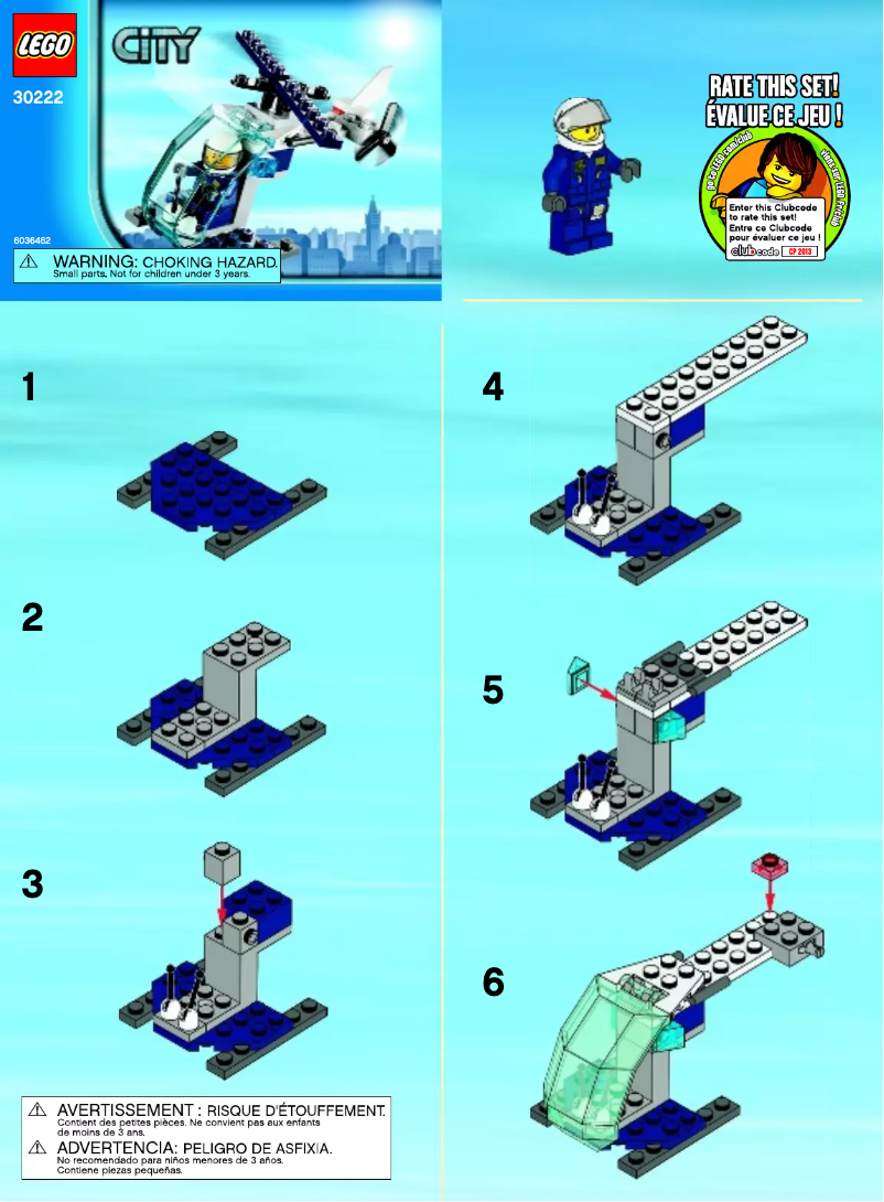 Page 1 de la notice Manuel utilisateur Lego Police Helicopter 30222