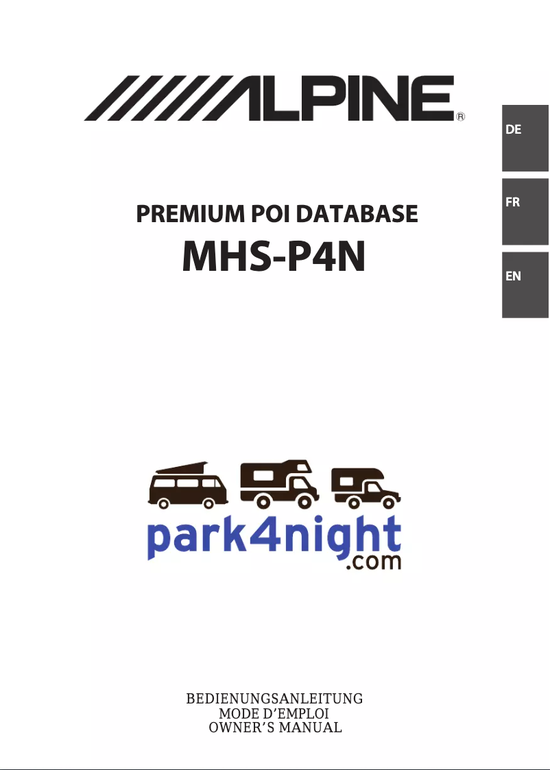 Page 1 de la notice Manuel utilisateur Alpine MHS-P4N