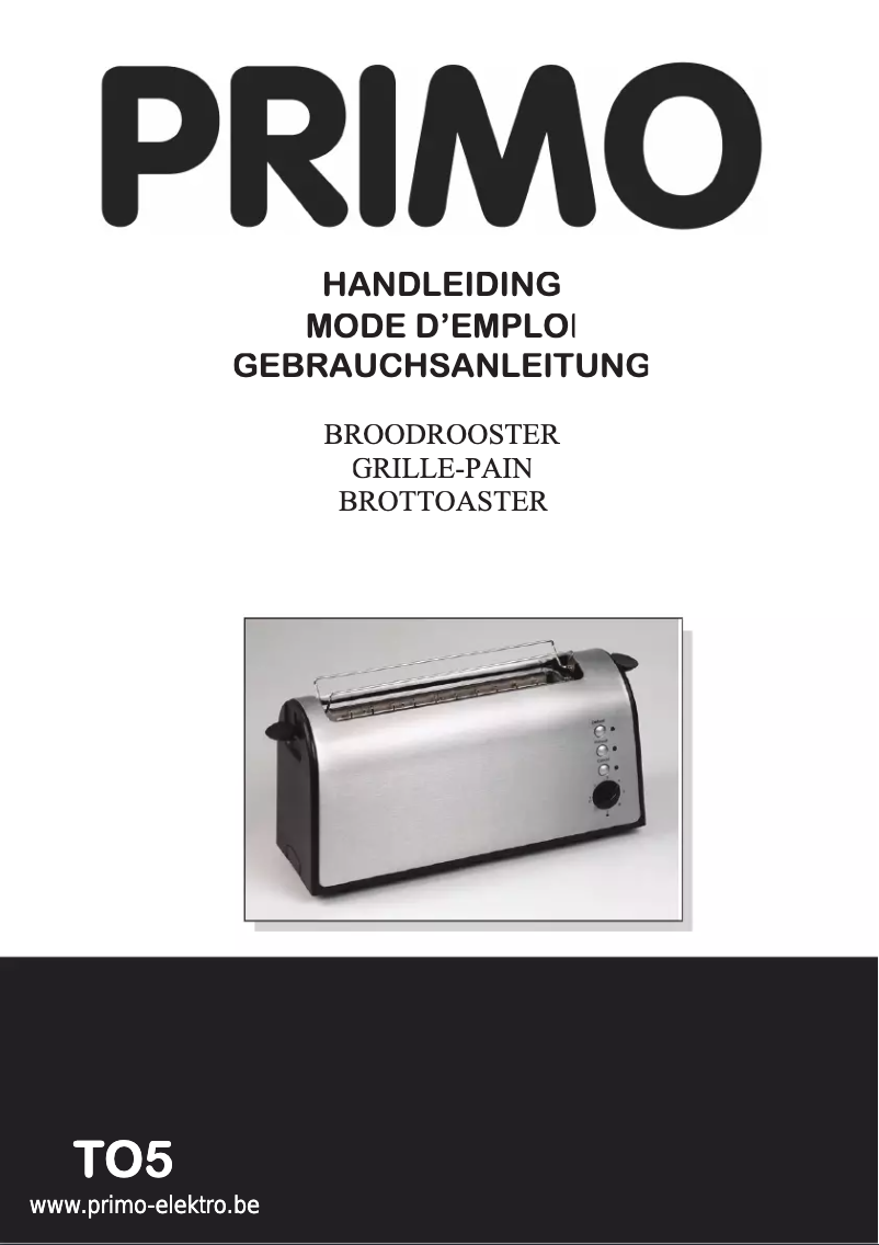 Page 1 de la notice Manuel utilisateur Primo TO5