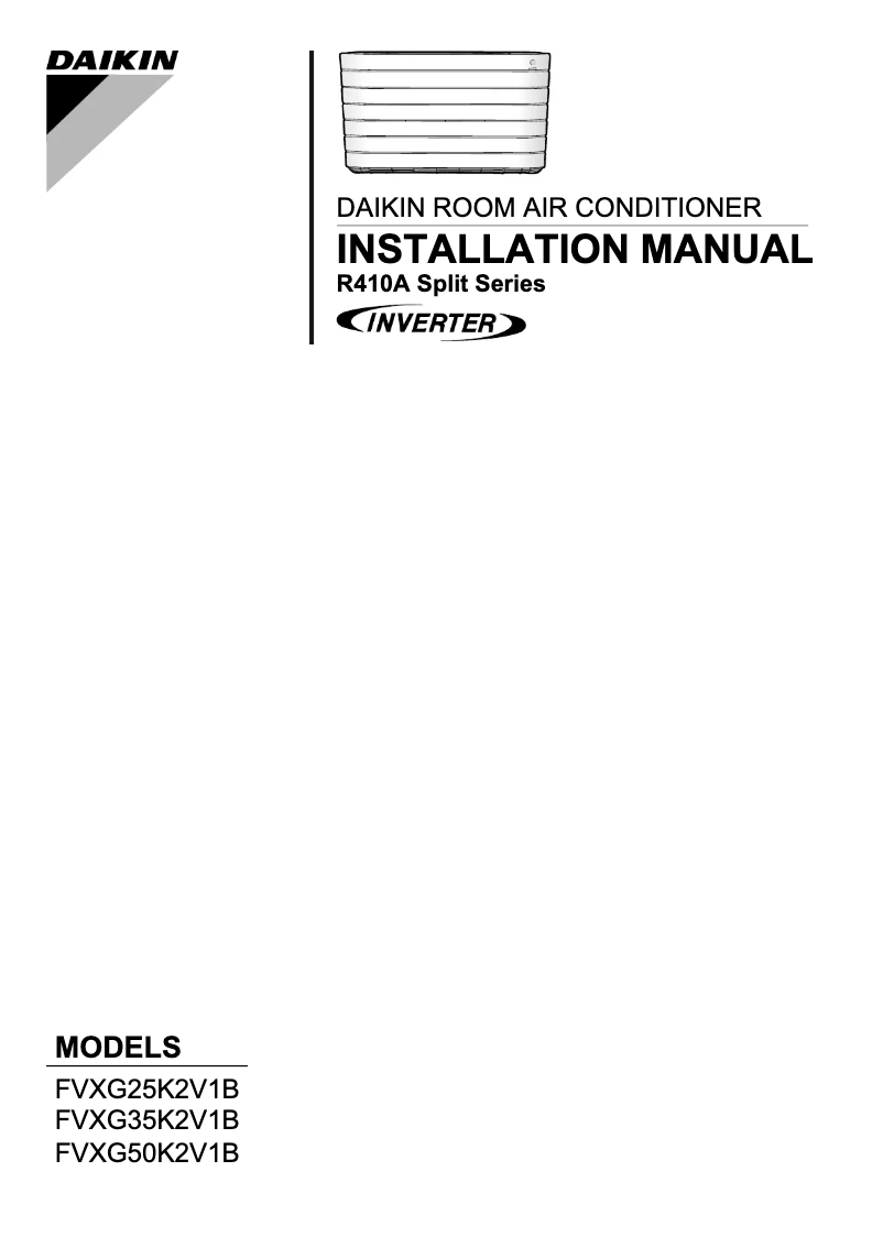 Image de la première page du manuel de l'appareil FVXG50K