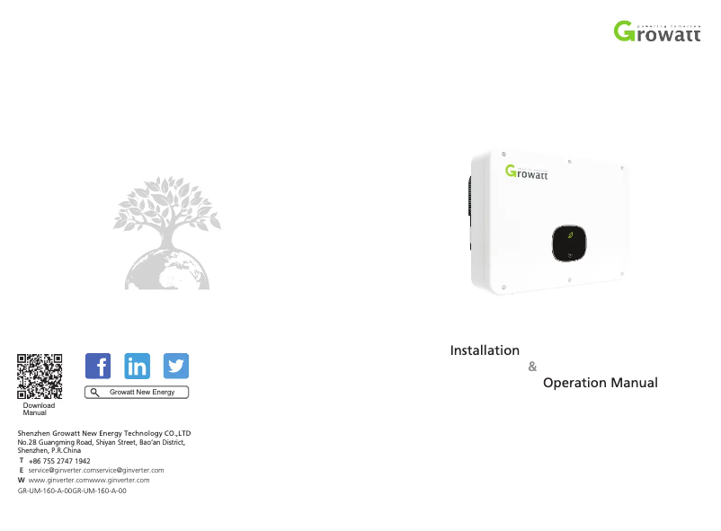 Page 1 de la notice Manuel utilisateur Growatt MID 22KTL3-X