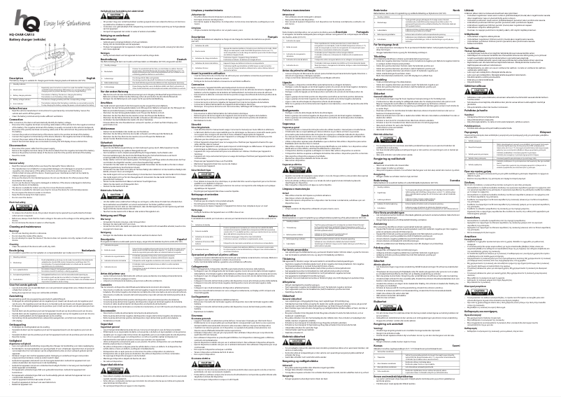 Page 1 de la notice Manuel utilisateur HQ HQ-CHAR-CAR13