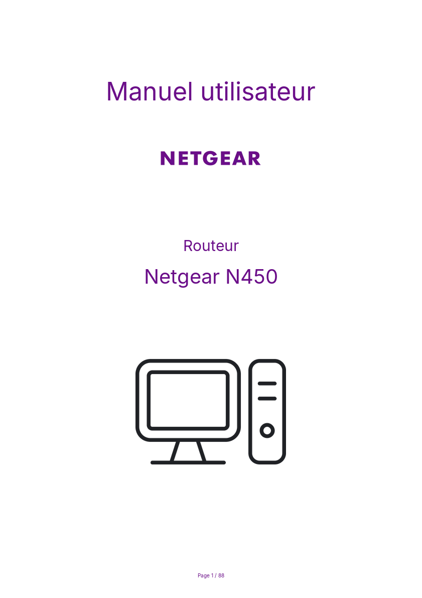 Image de la première page du manuel de l'appareil N450