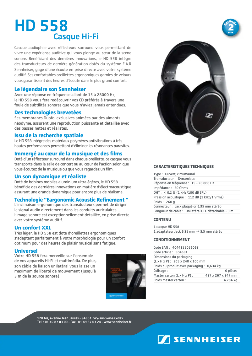 Image de la première page du manuel de l'appareil HD 558