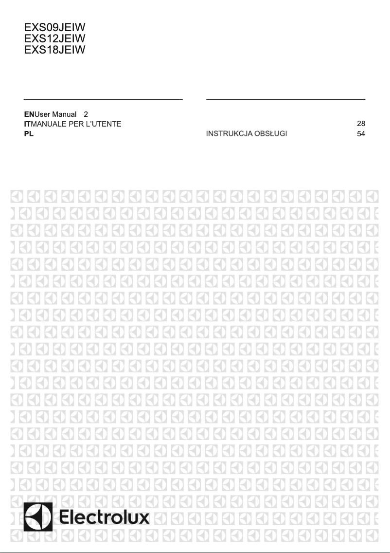 Page n°1 - Manuel utilisateur Electrolux EXS18JEIWI