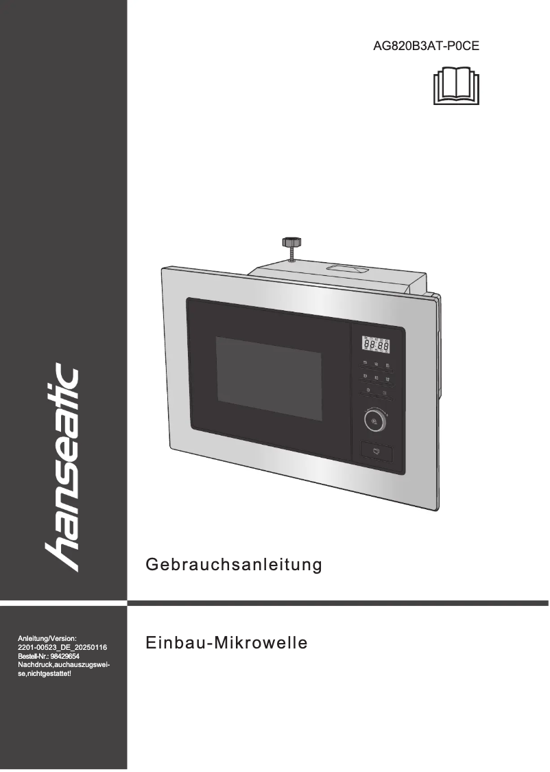 Page n°1 - Manuel utilisateur Hanseatic AG820B3AT-P0CE40