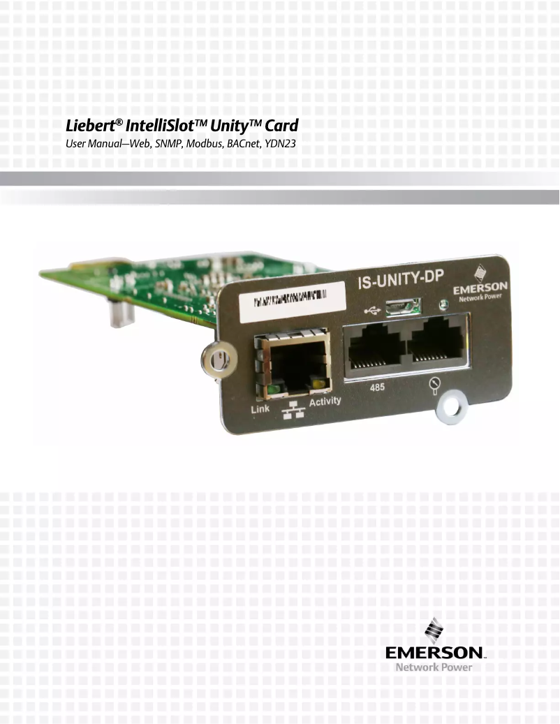 Page 1 de la notice Manuel utilisateur Emerson IS-UNITY-DP