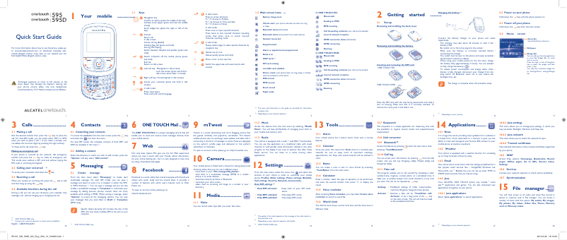 Page 1 de la notice Guide de démarrage rapide Alcatel One Touch 595