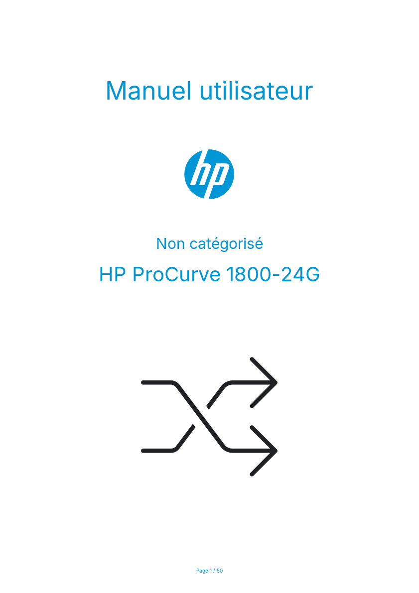 Image de la première page du manuel de l'appareil ProCurve 1800-24G