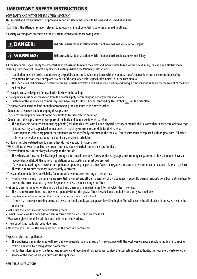 Page 1 de la notice Manuel utilisateur Whirlpool AKR 1050 IX