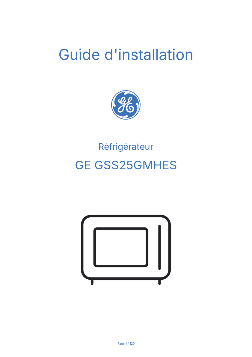 Image de la première page du manuel de l'appareil GSS25GMHES