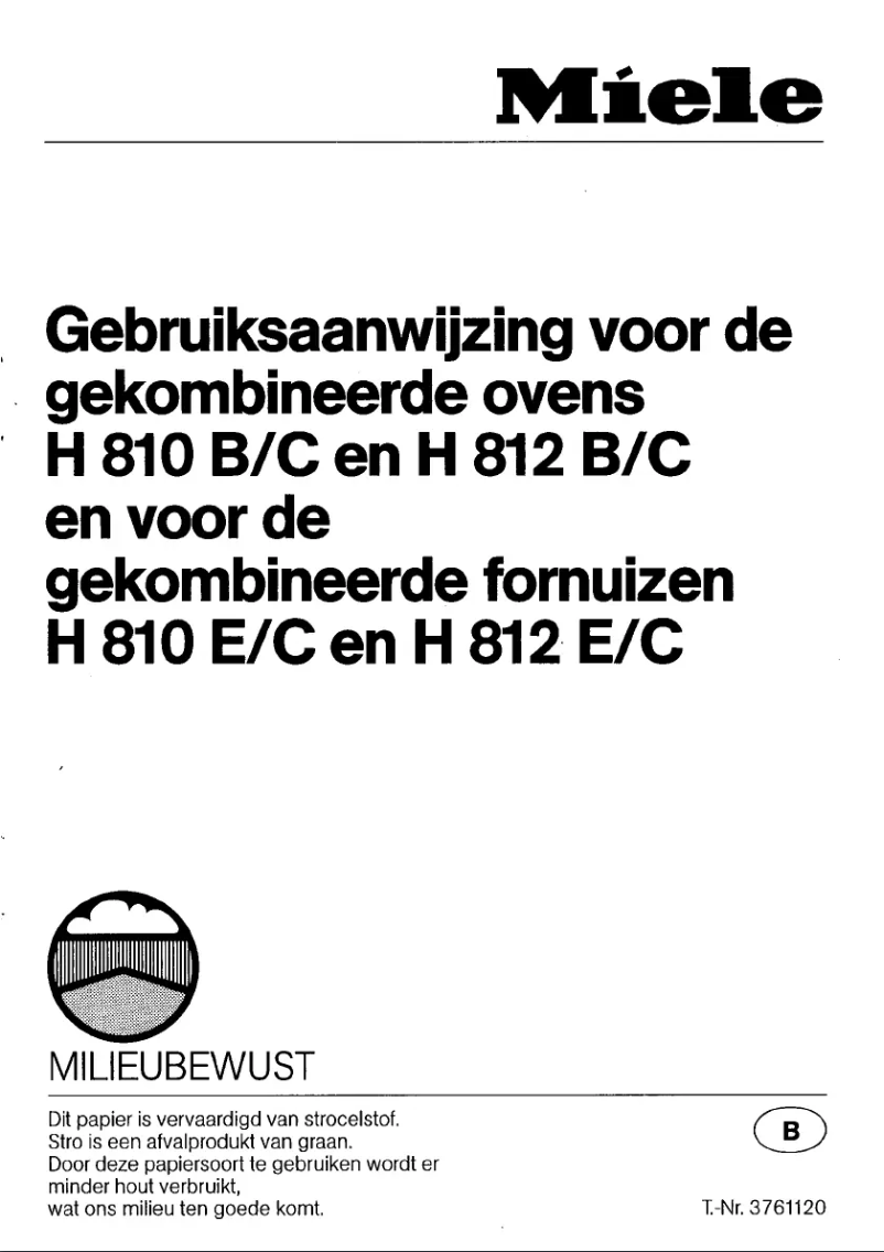 Page n°1 - Manuel utilisateur Miele H 812 B C