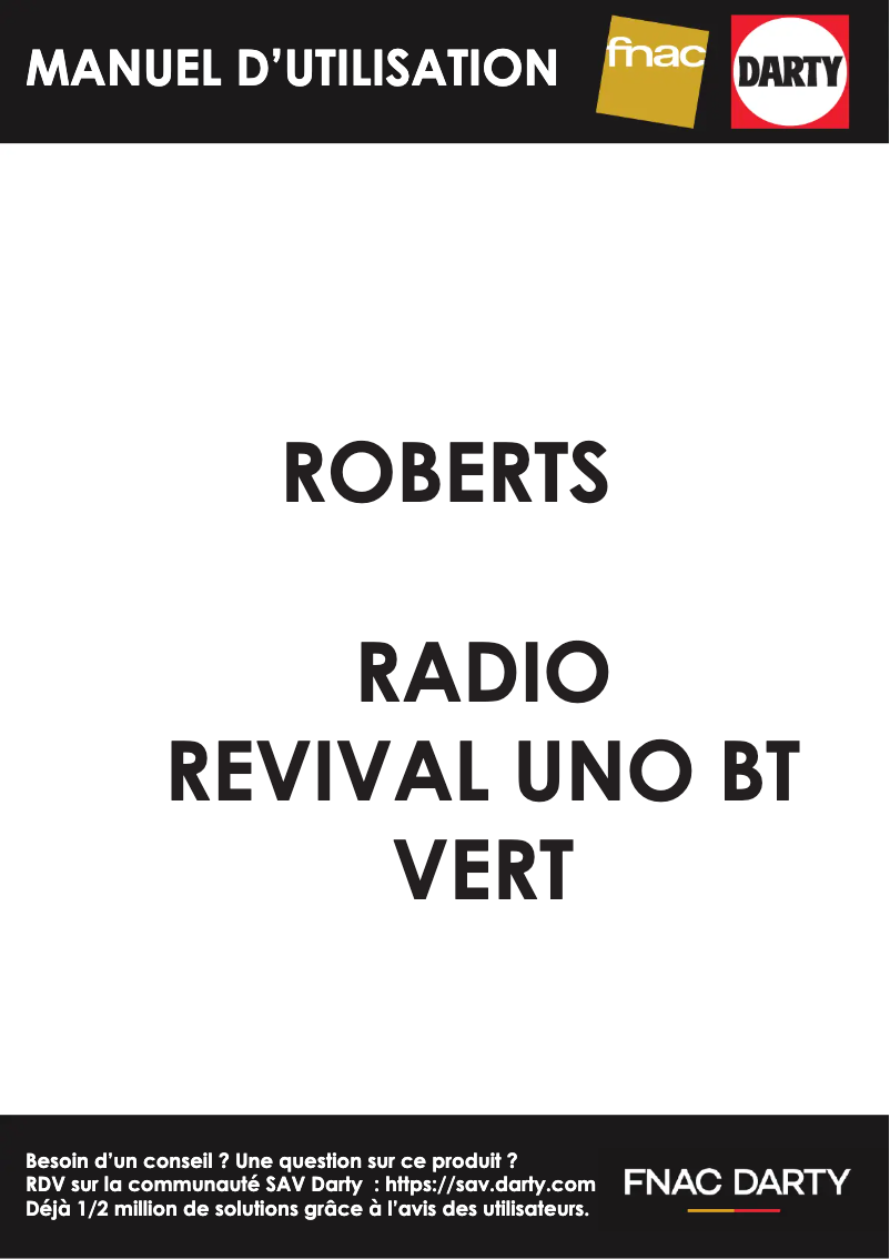 Page n°1 - Manuel utilisateur Roberts Revival Uno BT