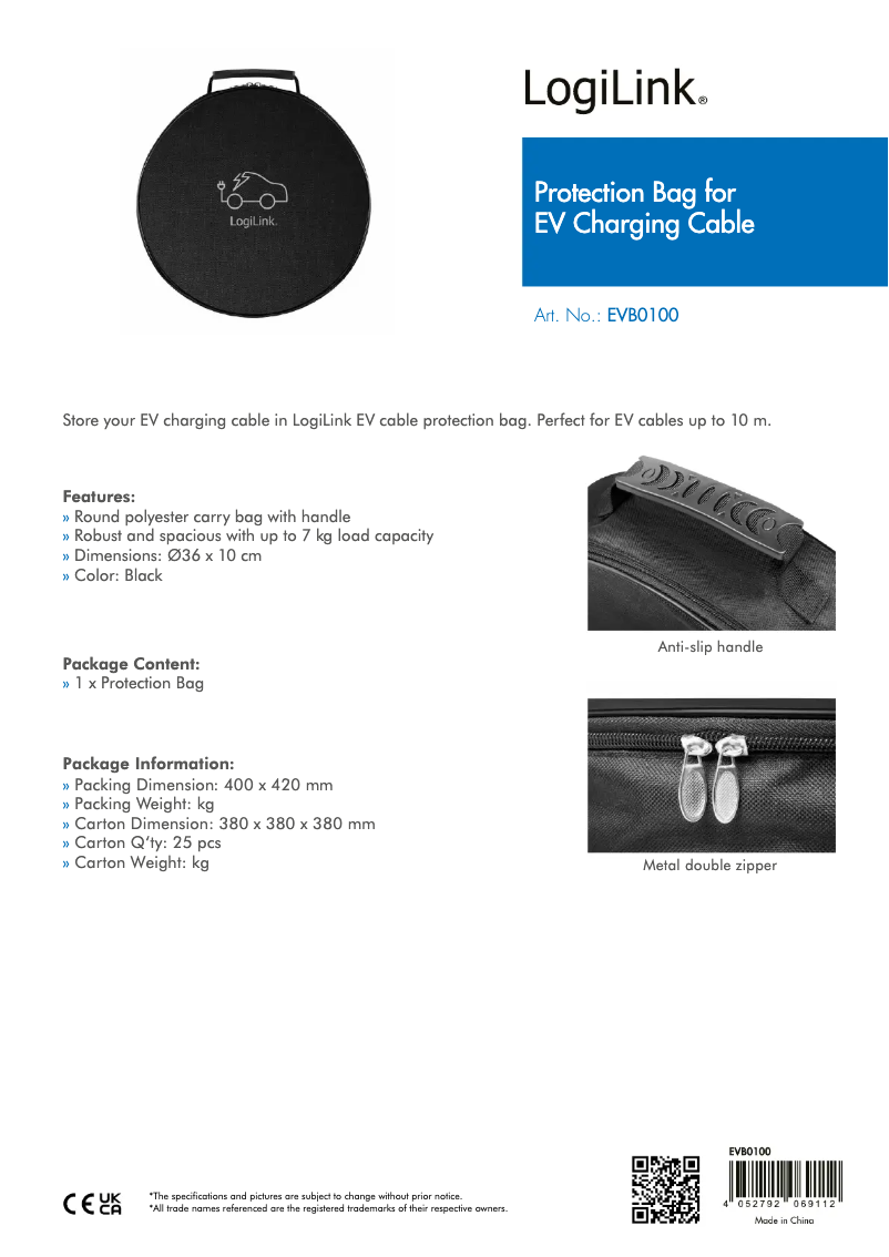 Image de la première page du manuel de l'appareil EVB0100