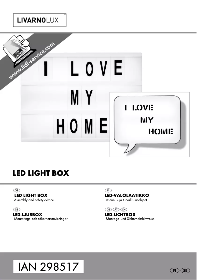 Page n°1 - Manuel utilisateur Livarno Lux HG02108A