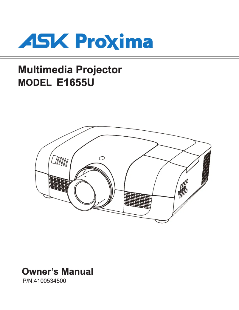 Image de la première page du manuel de l'appareil E1655U-A