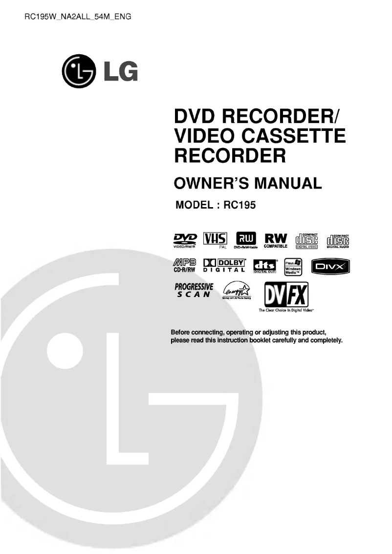 Imagen de la primera página del manual del dispositivo RC195W