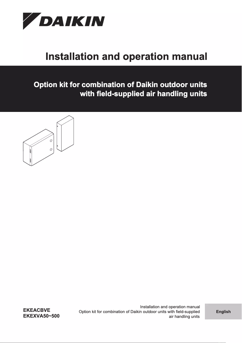 Page 1 de la notice Manuel utilisateur Daikin EKEXVA450