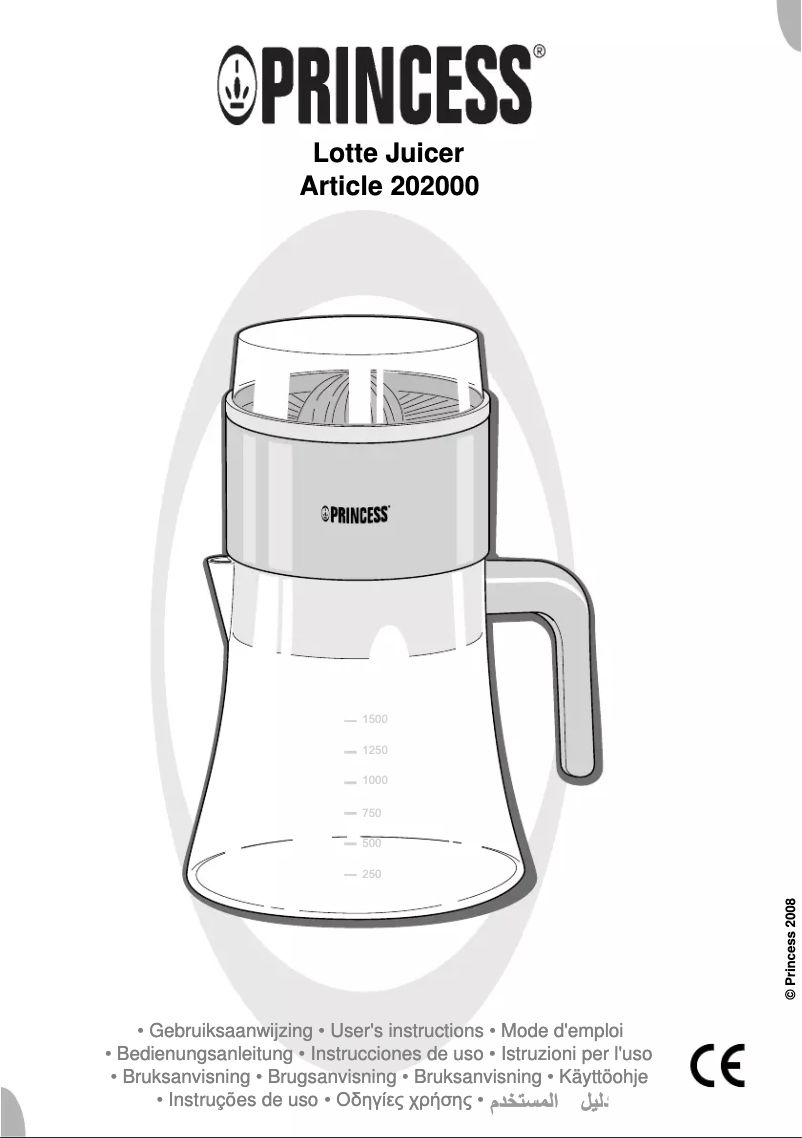 Page 1 de la notice Manuel utilisateur Princess 202000